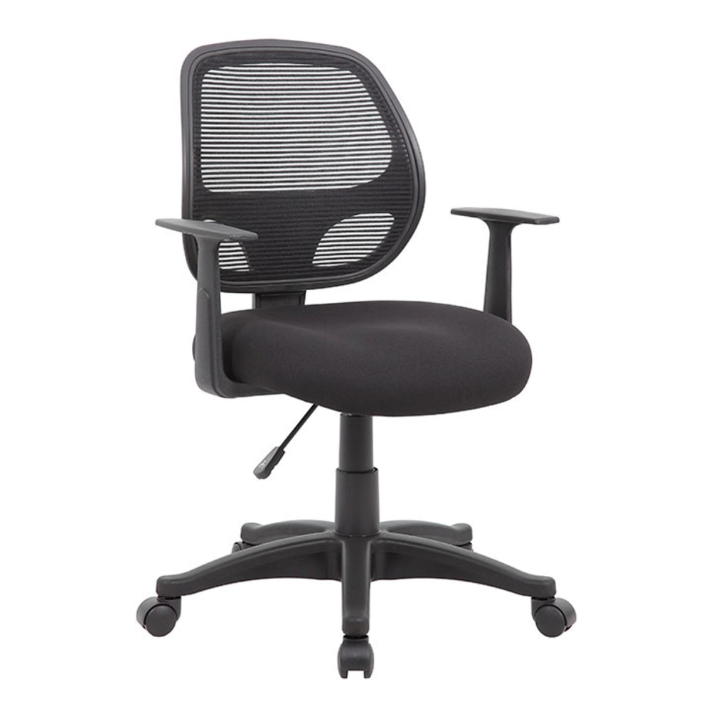 Boss Office Products Commercial Grade Ergonomic Mesh High-Back Task Chair With Arms, Black MPN:B606