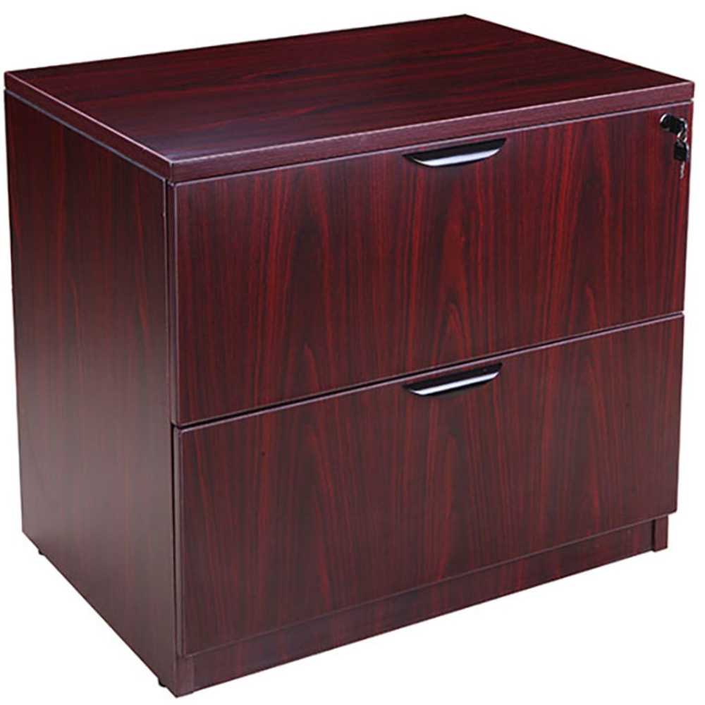 Boss Office Products 31inW x 22inD Lateral 2-Drawer File Cabinet, Mahogany MPN:N112-M