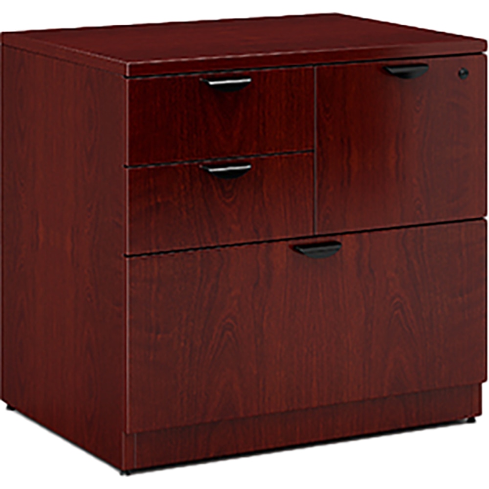 Boss Office Products Combo 31inW x 22inD Lateral 4-Drawer File Cabinet, Mahogany MPN:N114-M