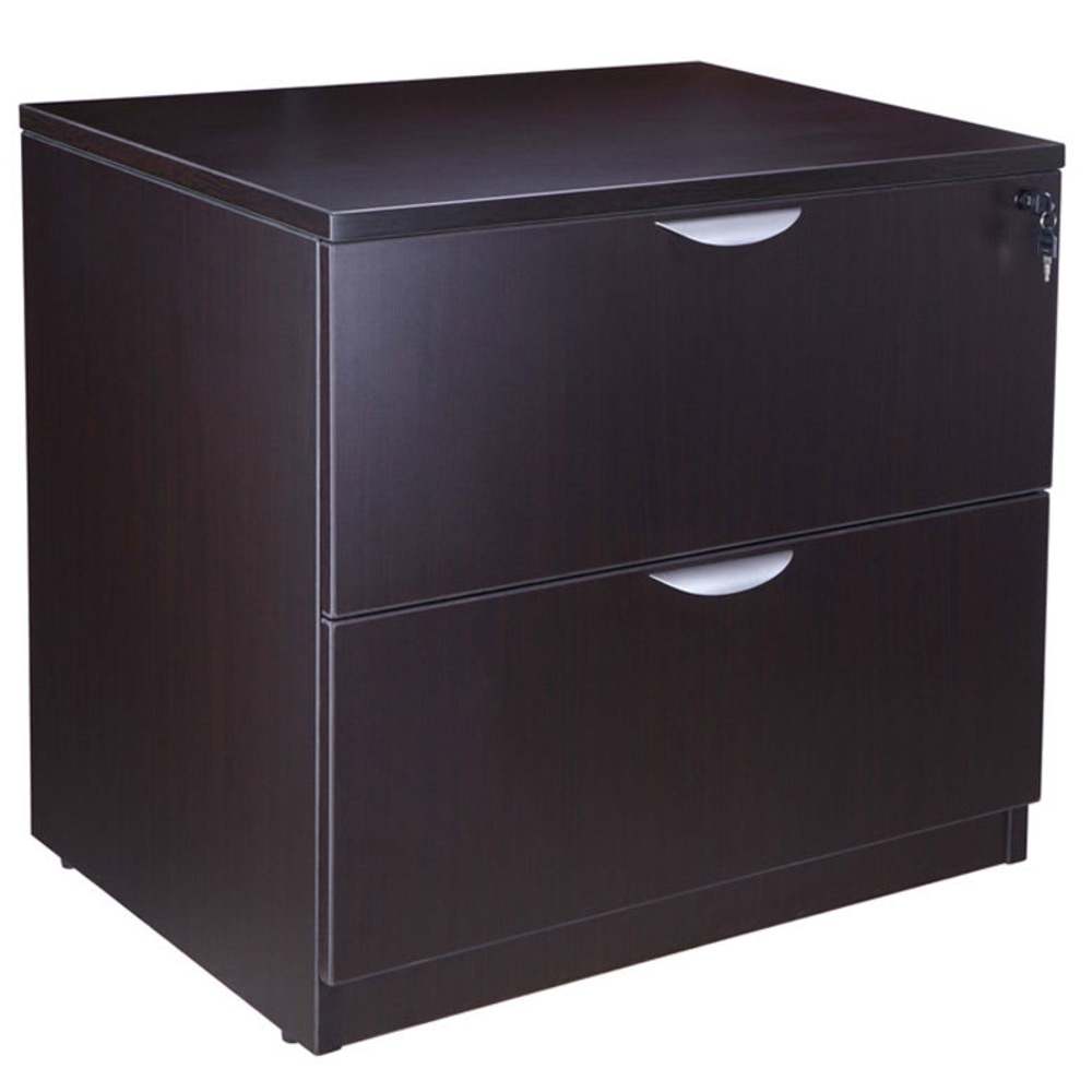 Boss Office Products 31inW x 22inD Lateral 2-Drawer File Cabinet, Mocha MPN:N112-MOC