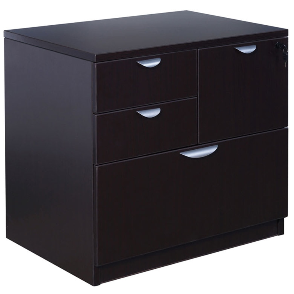 Boss Office Products Combo 31inW x 22inD Lateral 4-Drawer File Cabinet, Mocha MPN:N114-MOC