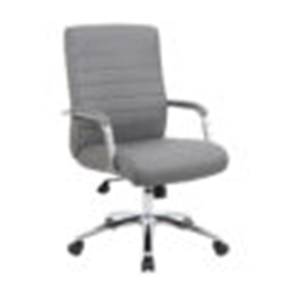 Boss Office Products Modern Vinyl High-Back Conference Executive Office Chair, Ribbed Gray MPN:B696CRB-GY
