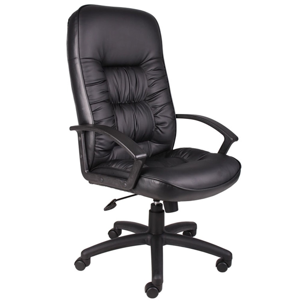Boss Office Products LeatherPlus High-Back Executive Chair, Black MPN:B7301