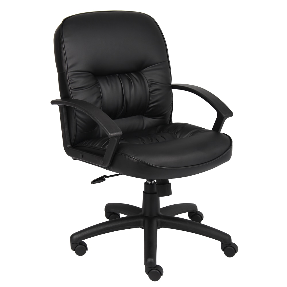 Boss Office Products Ergonomic Vinyl Mid-Back Chair, Black MPN:B7306