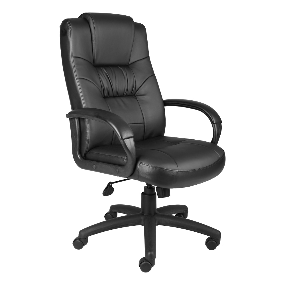 Boss Office Products Silhouette Ergonomic Bonded Leather High-Back Chair, Black MPN:B7501