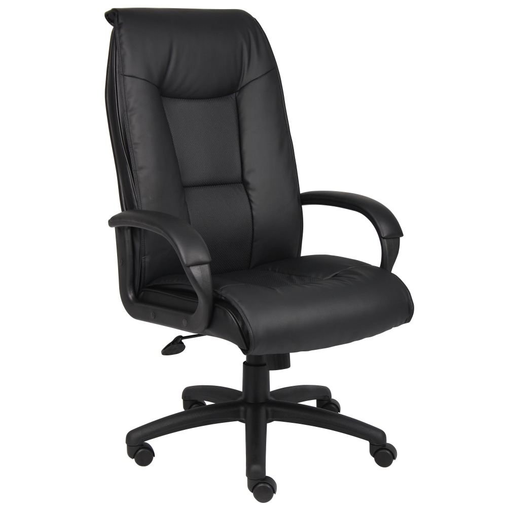 Boss Office Products Ergonomic Vinyl High-Back Chair, Black MPN:B7601