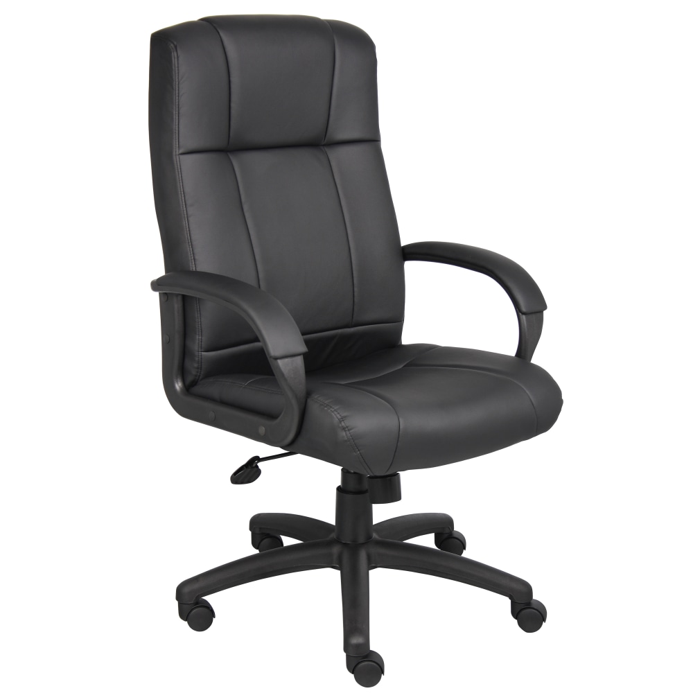 Boss Office Products Ergonomic Caressoftplus Vinyl High-Back Executive Office Chair, Black MPN:B7901
