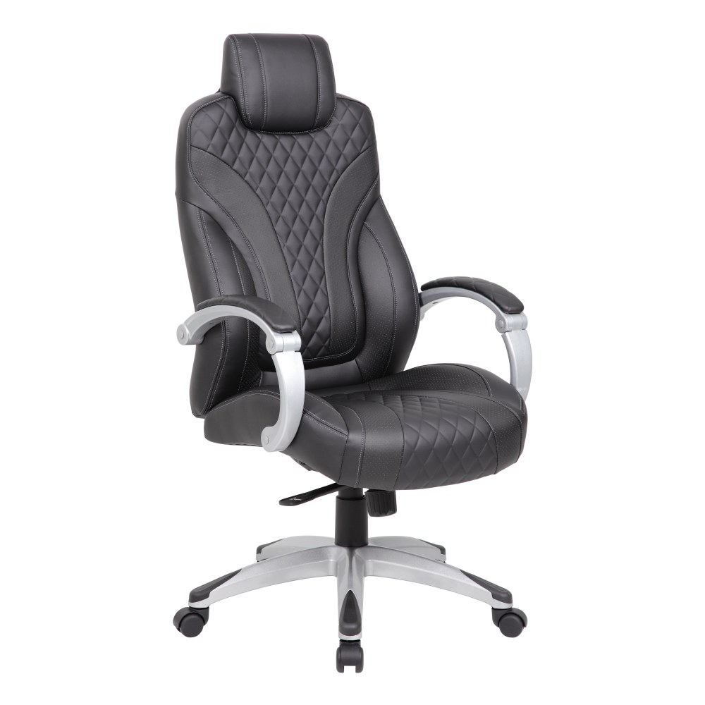 Boss Office Products Caressoft Hinged Arm Executive Ergonomic High-Back Chair, Black MPN:B8871-BK