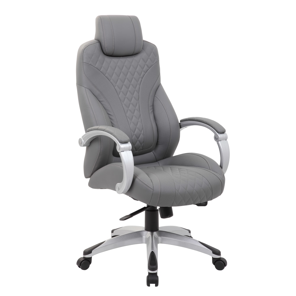 Boss Office Products Hinged Arm Ergonomic High-Back Chair, Gray MPN:B8871-GY