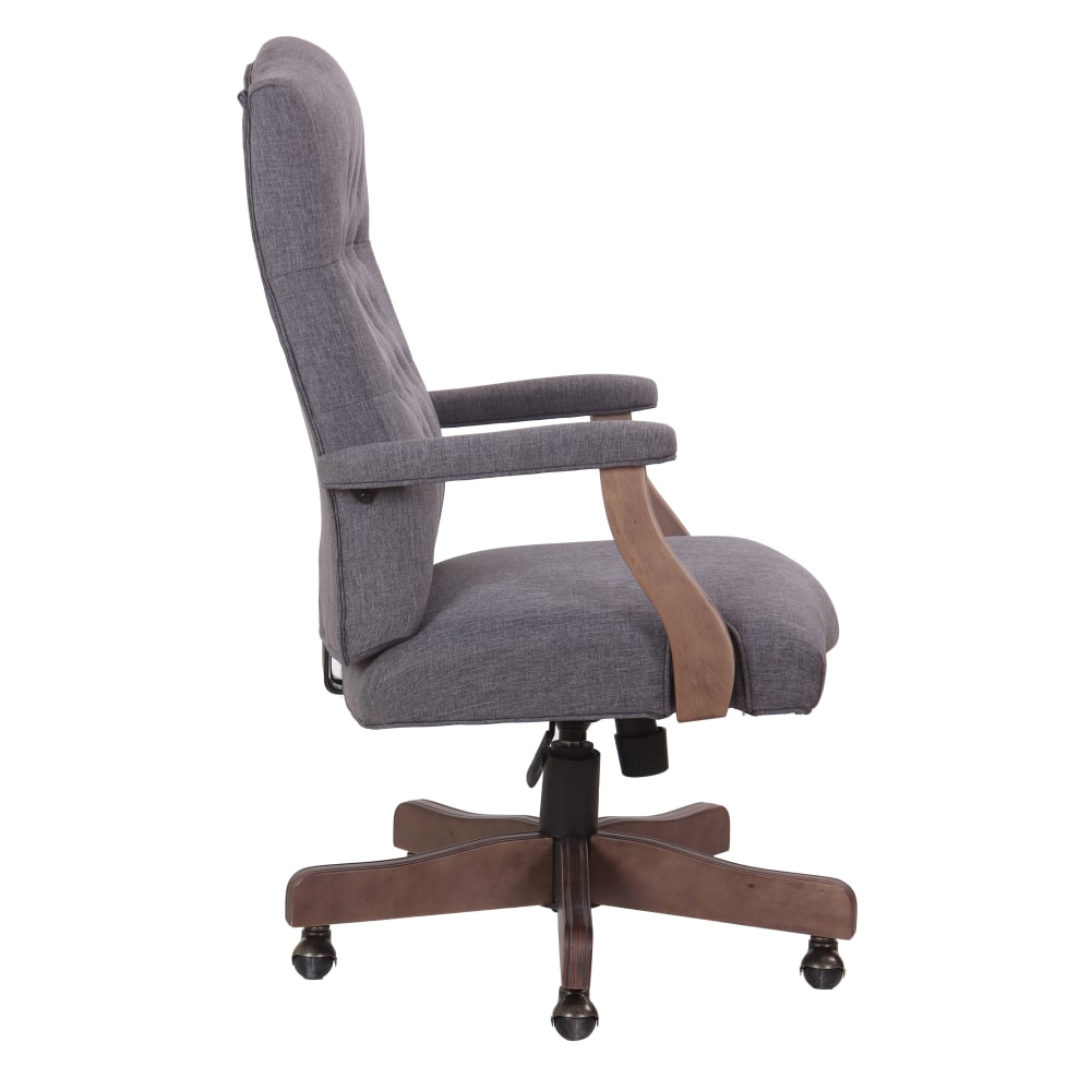 Boss Office Products Tufted Ergonomic Fabric High-Back Office Chair, Slate Gray/Driftwood MPN:B905DW
