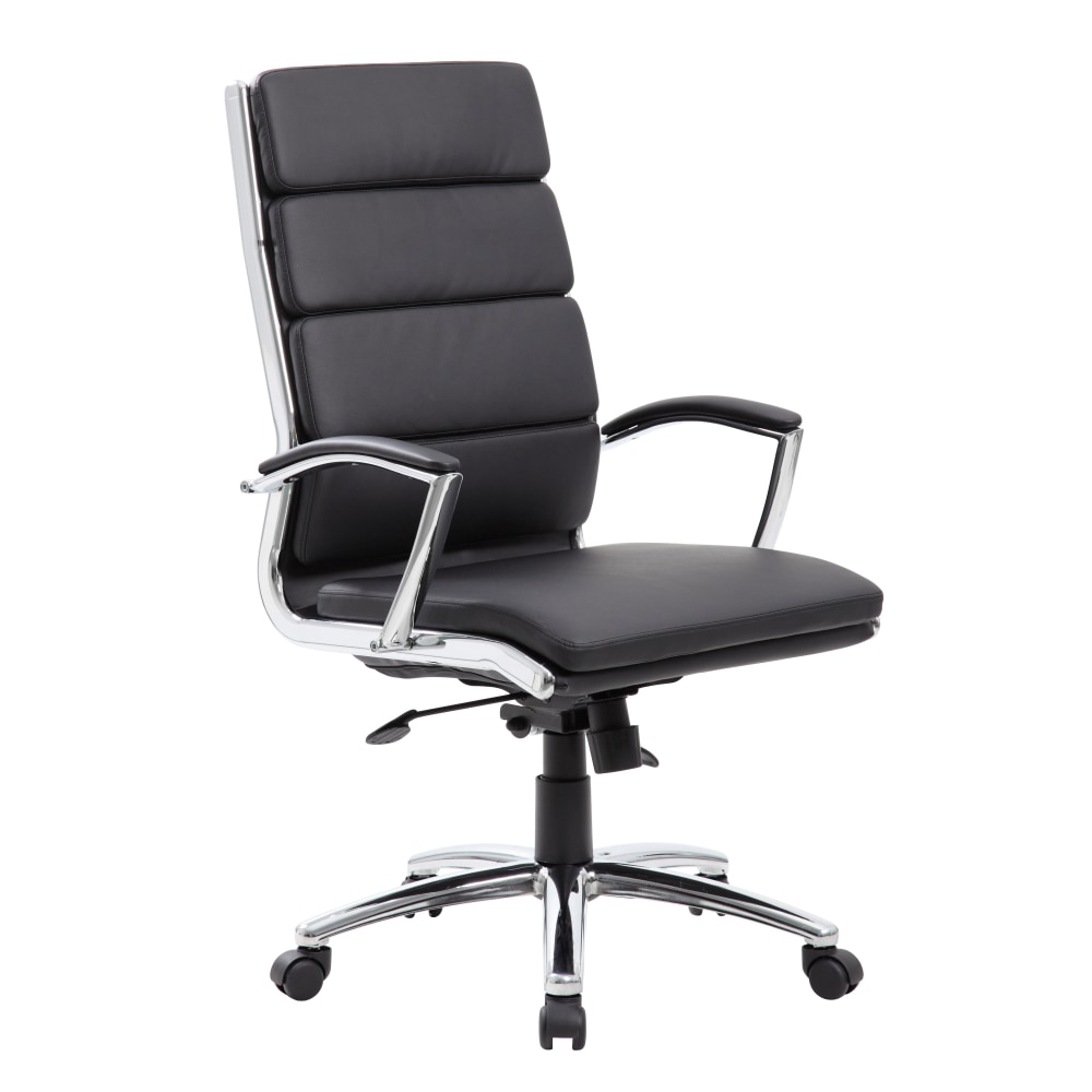 Boss Office Products Vinyl High-Back Chair, Black/Chrome MPN:B9471-BK
