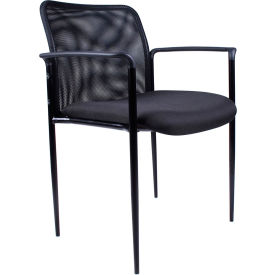 Boss Reception Guest Chair with Arms - Mesh- Black B6909-BK