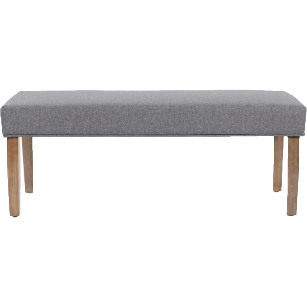 Boss Office Products Linen Tailored Bench, 17-1/2inH x 44-1/2inW x 15-1/2inD, Gray/Brown MPN:B100DW-SG