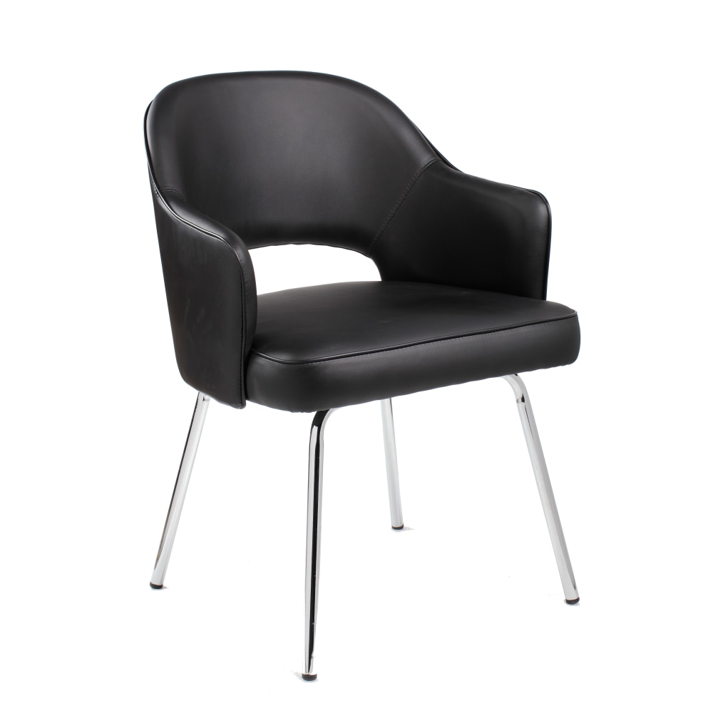 Boss Office Products Guest Chair, Black/Chrome MPN:B489C-BK