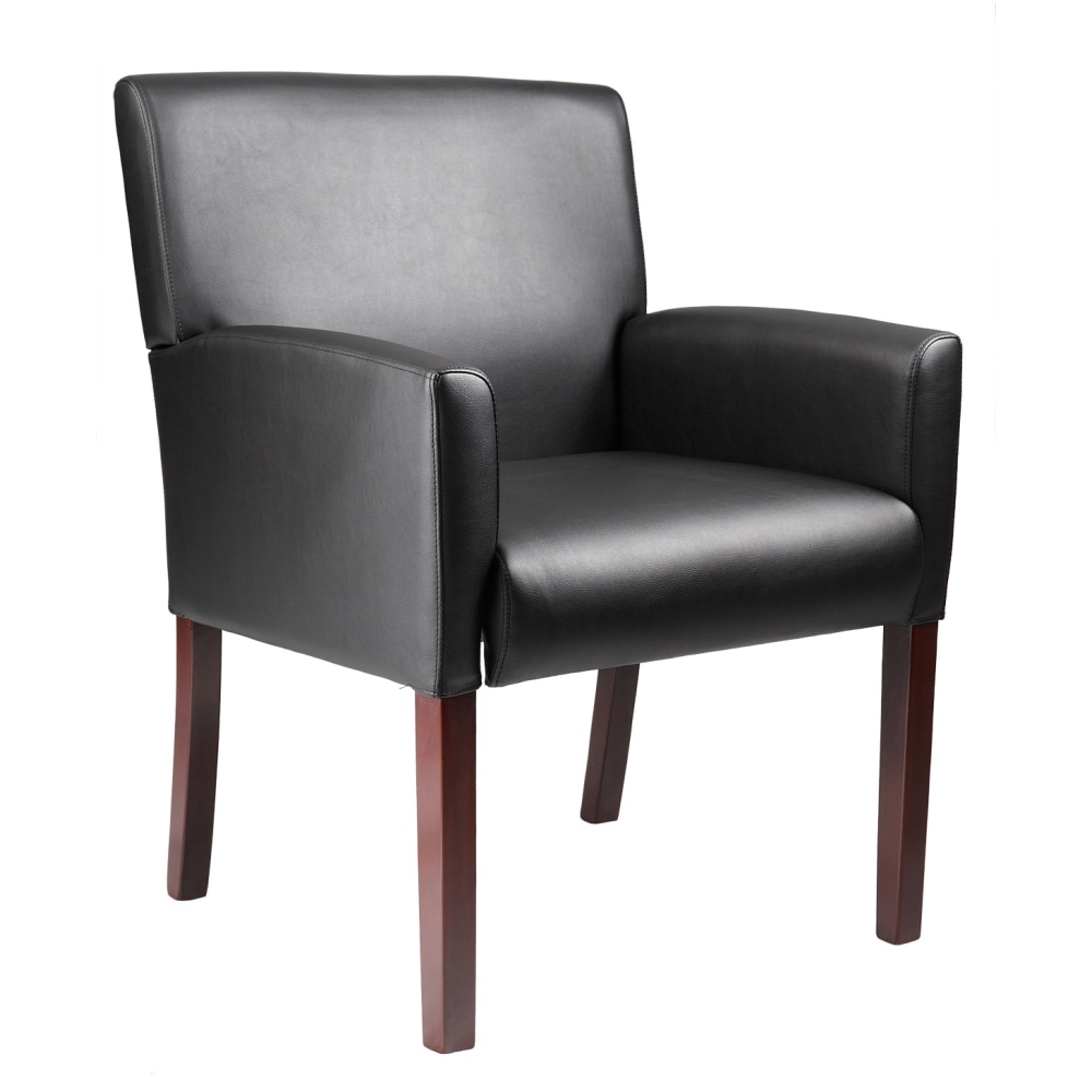 Boss Office Products Caressoft Vinyl Box-Arm Guest Chair, Black MPN:B629M