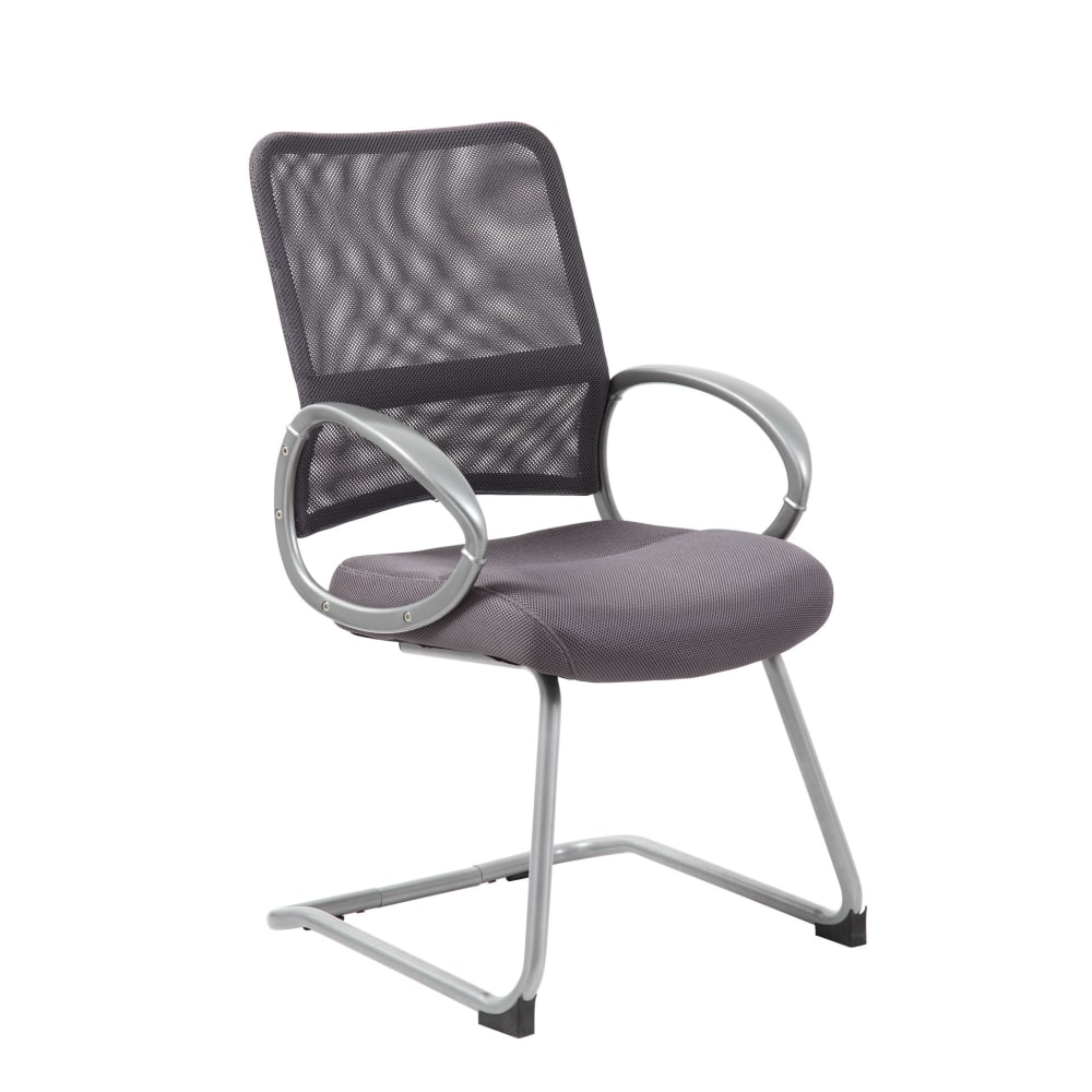 Boss Office Products Mesh Guest Chair, Charcoal Gray/Pewter MPN:B6419-CG
