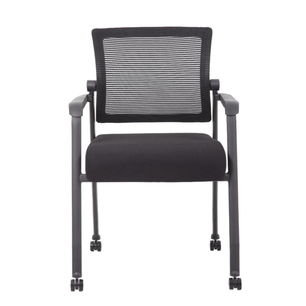 Boss Office Products 4-Legged Guest Chair With Casters, Black MPN:B6889R-BK