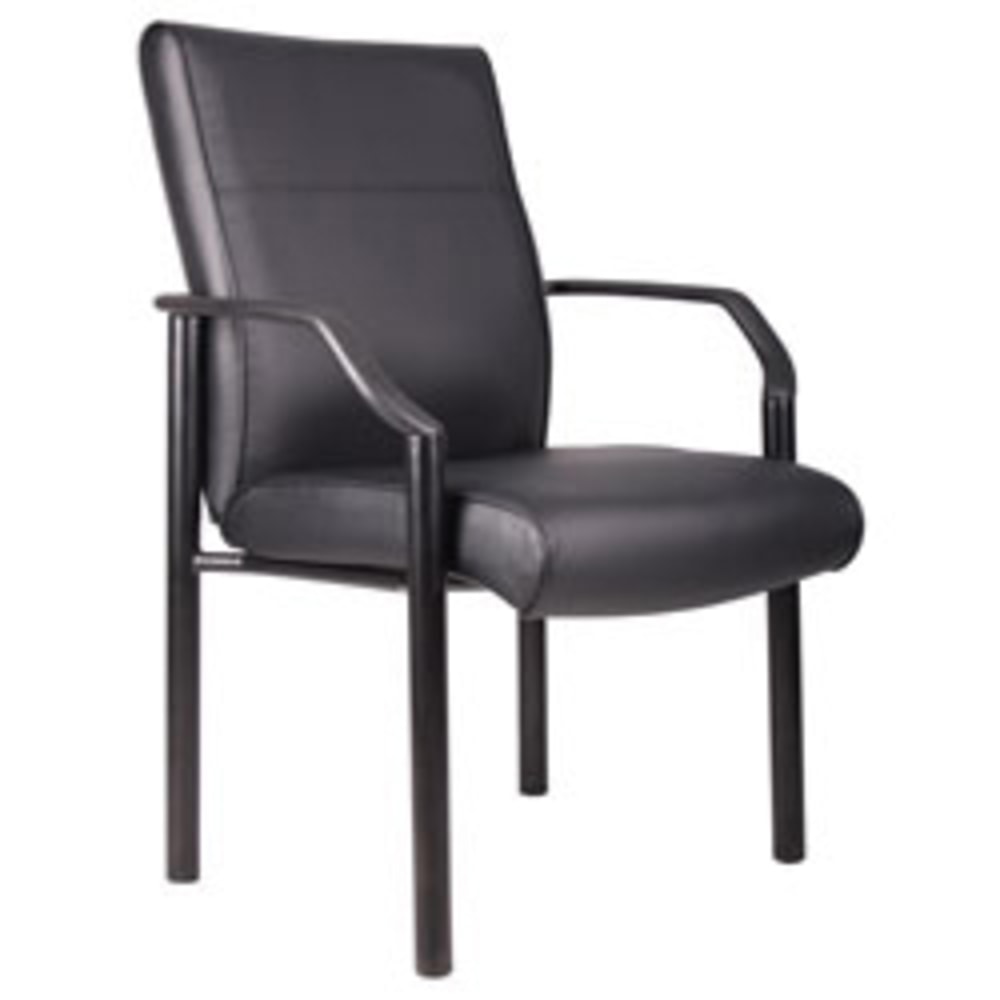 Boss Office Products Faux Leather Mid-Back Guest Chair, Black MPN:B689