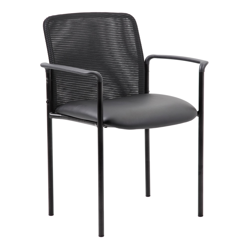 Boss Office Products Caressoft/Mesh Stacking Guest Chair, Black MPN:B6909-CS
