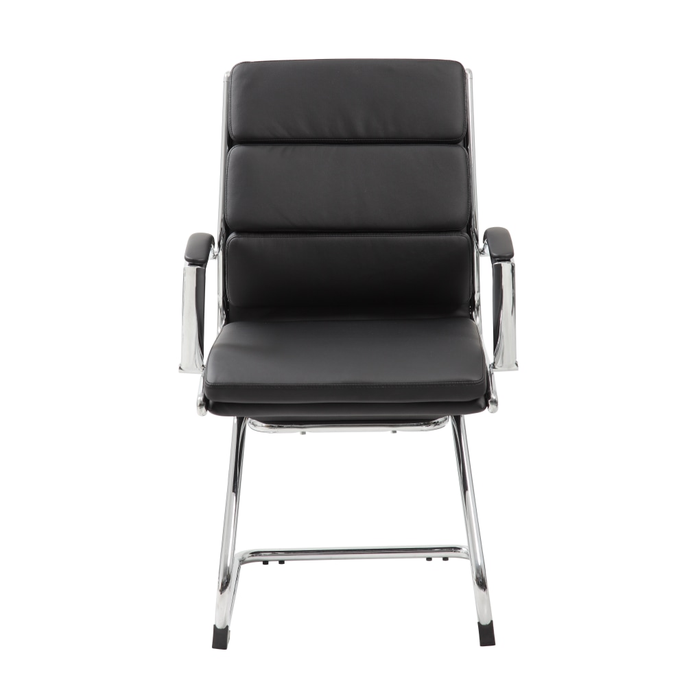 Boss Office Products CaressoftPlus Guest Chair, Black/Chrome MPN:B9479-BK