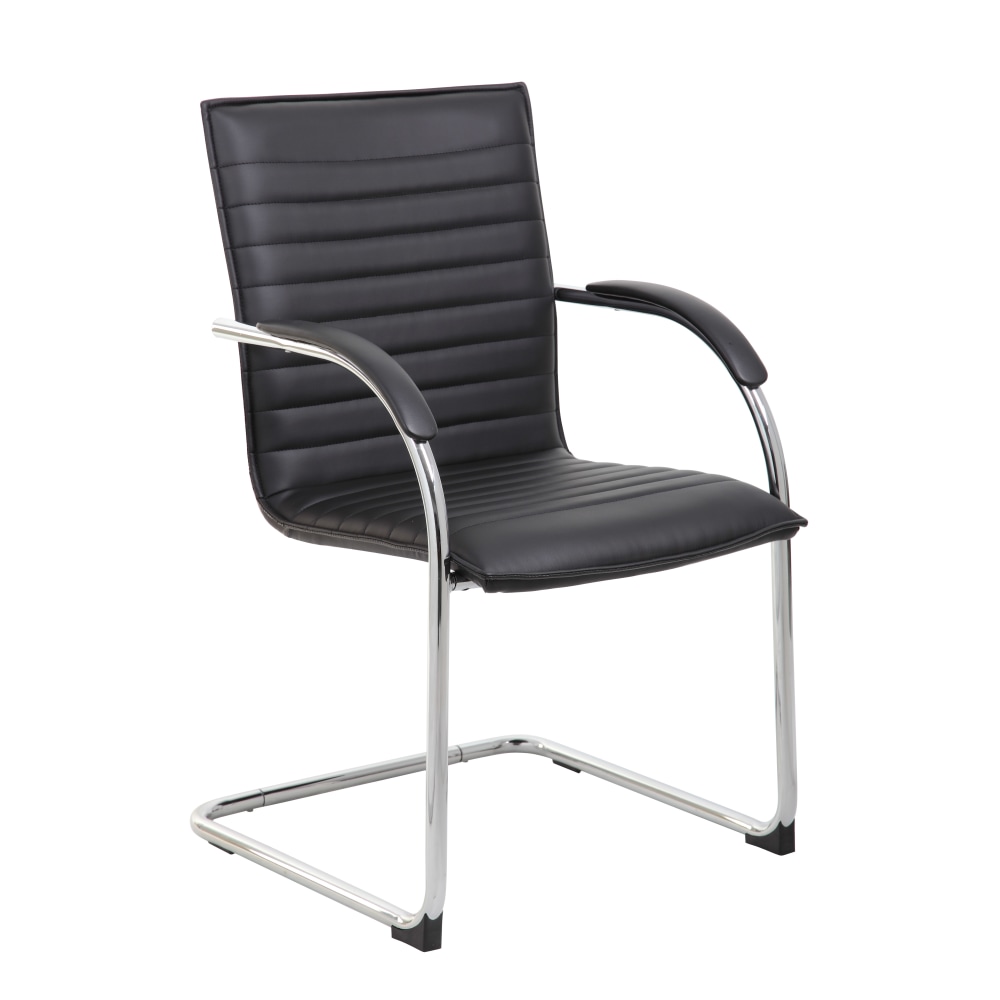 Boss Office Products Ribbed Side Chairs, Black, Set Of 2 MPN:B9536-BK-2
