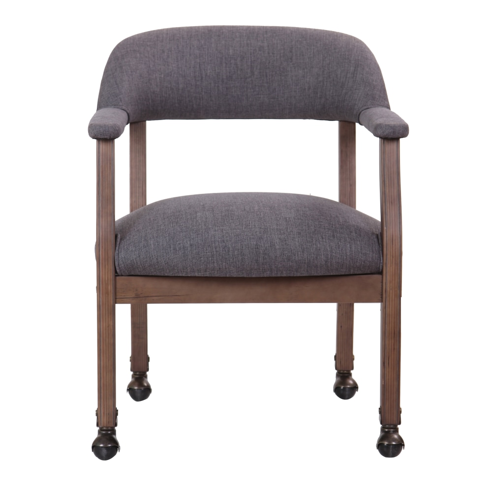 Boss Office Products Traditional Guest Chair, With Casters, Slate Gray/Brown MPN:B9545DW