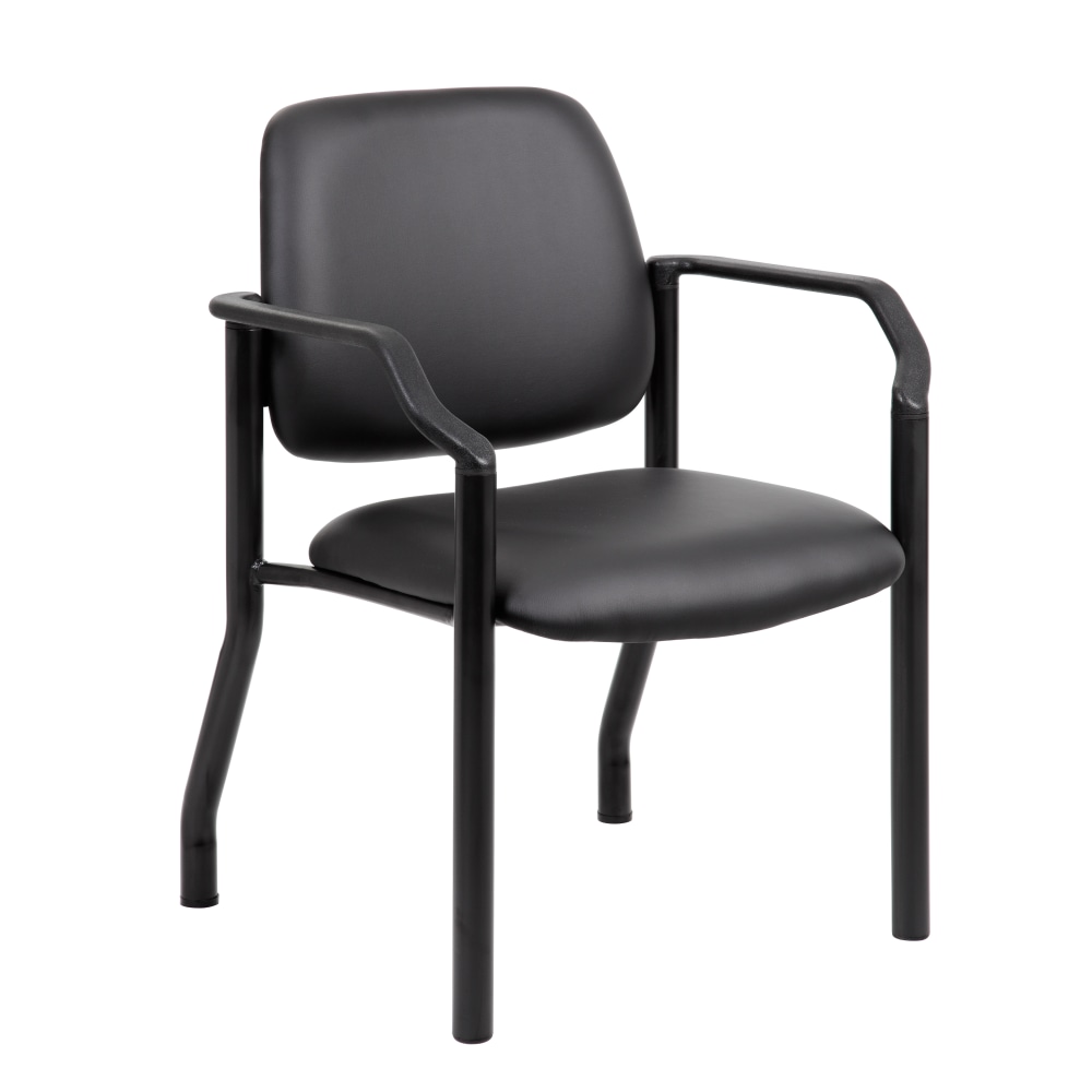 Boss Office Products Mid-Back Guest Chair With Arms, Black MPN:B9591AM-BK