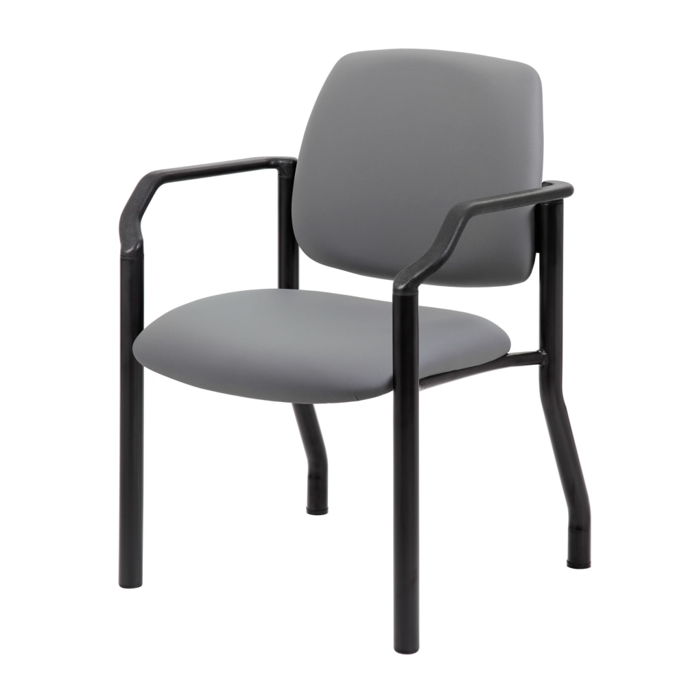 Boss Office Products Antimicrobial Vinyl Mid-Back Guest Chair, Gray MPN:B9591AM-GY