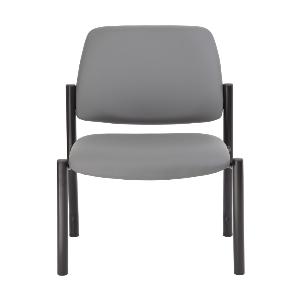 Boss Office Products Antimicrobial Vinyl Mid-Back Armless Guest Chair, Gray MPN:B9595AM-GY-400