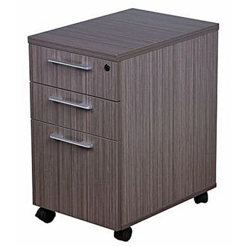 Boss Office Products Simple System 22in Vertical 3-Drawer Mobile Pedestal Box File Cabinet, Driftwood MPN:S504-DW