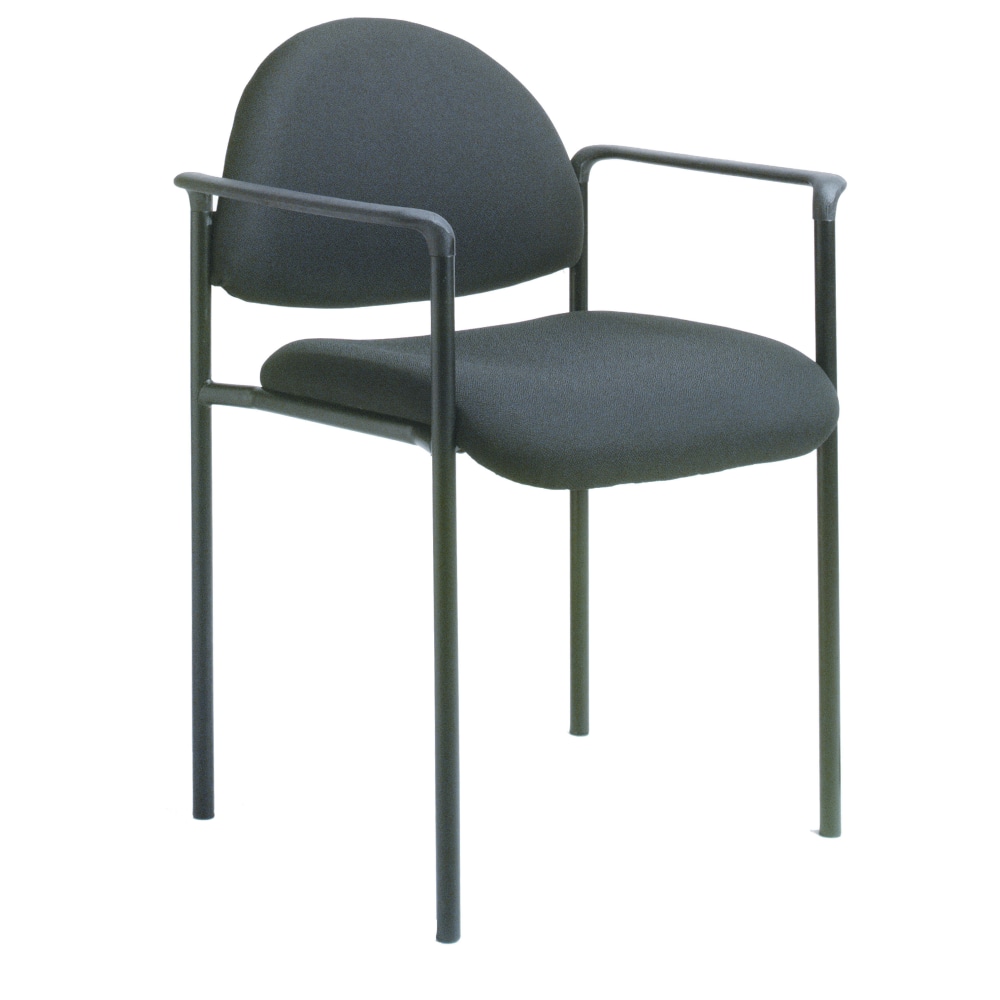 Boss Office Products Fabric Stacking Chair With Arms, Black MPN:B9501-BK