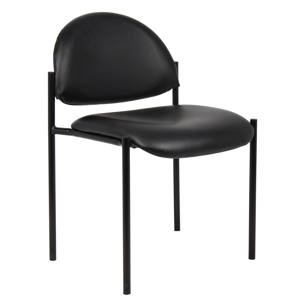 Boss Office Products Padded Stacking Chair, Caressoft Vinyl, Black MPN:B9505-CS