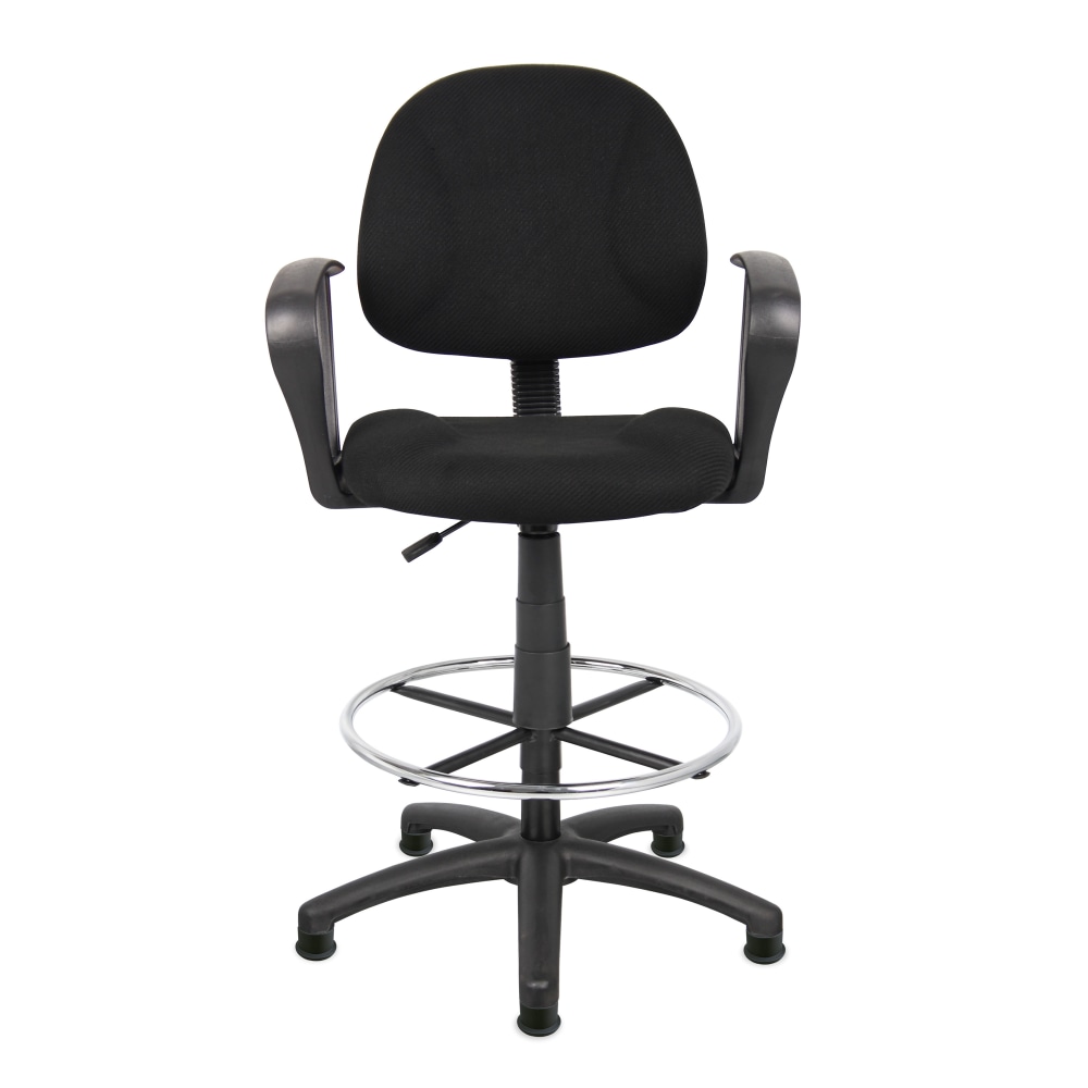 Boss Office Products Ergonomic Drafting Stool With Back, Black MPN:B1617-BK+TU021