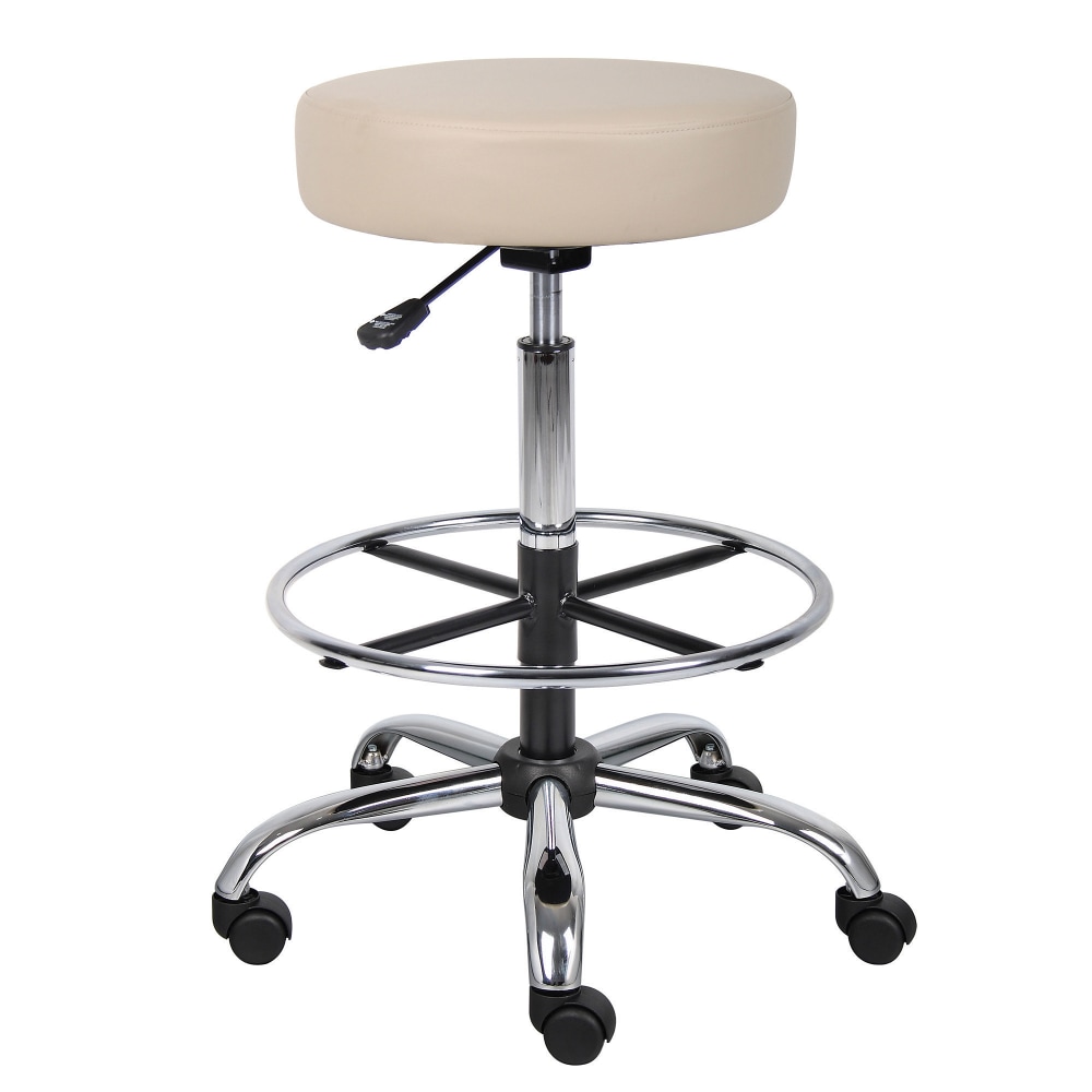 Boss Office Products Medical Stool With Antimicrobial Protection, Footring, Beige/Chrome MPN:B16240-BG