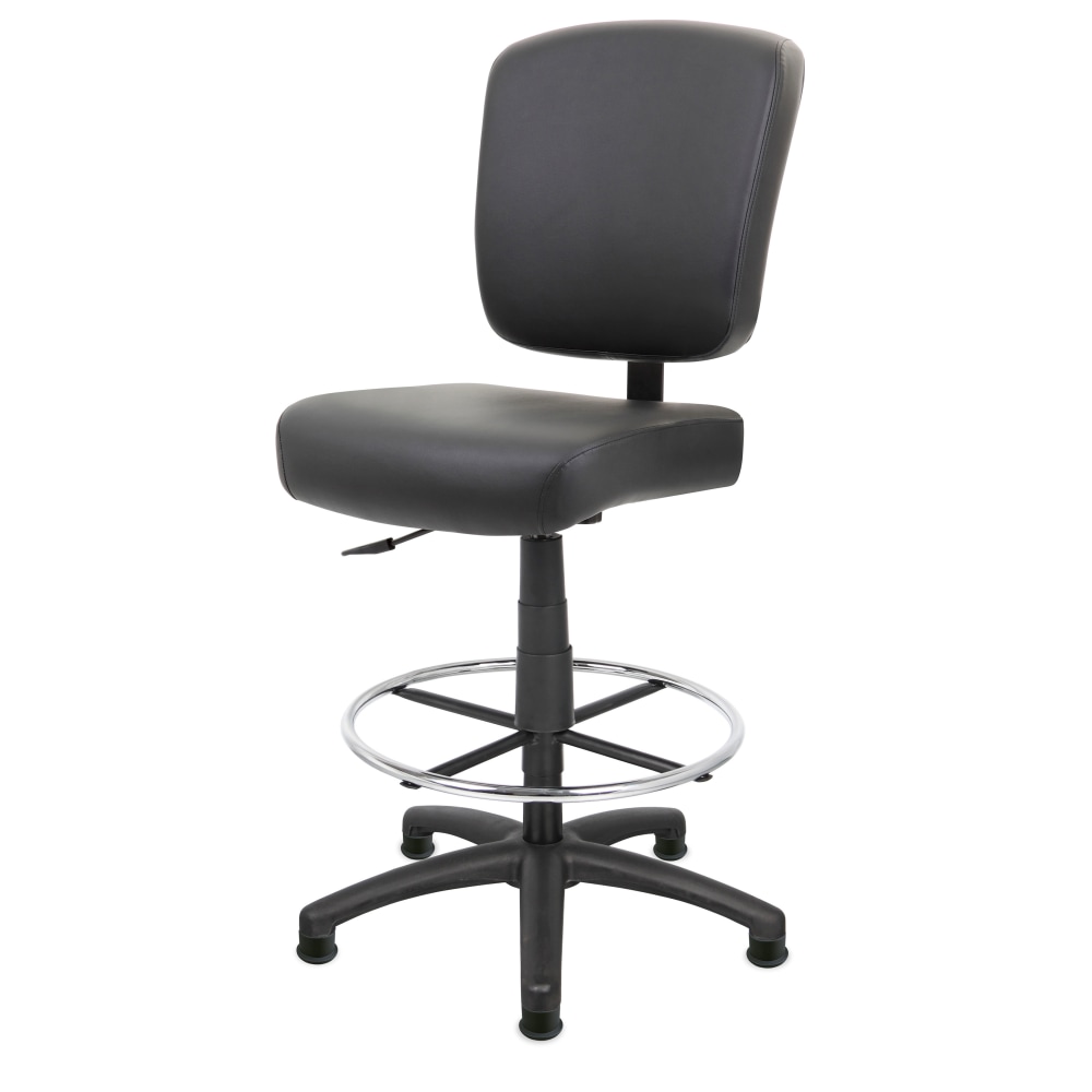 Boss Office Products Heavy-Duty Office Stool With Back, Black MPN:B1680-BK+TU021