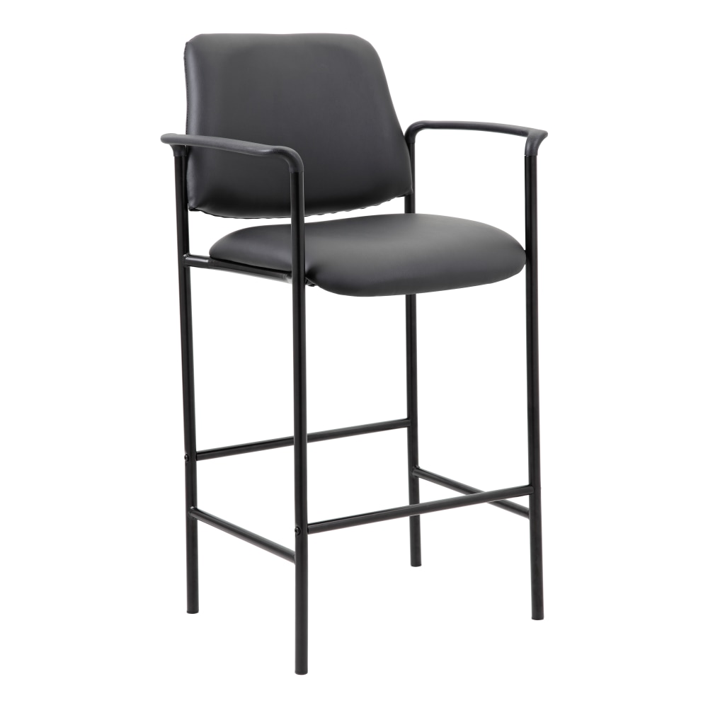 Boss Office Products Square Back Stool with Antimicrobial Vinyl, Black MPN:B169503-CS
