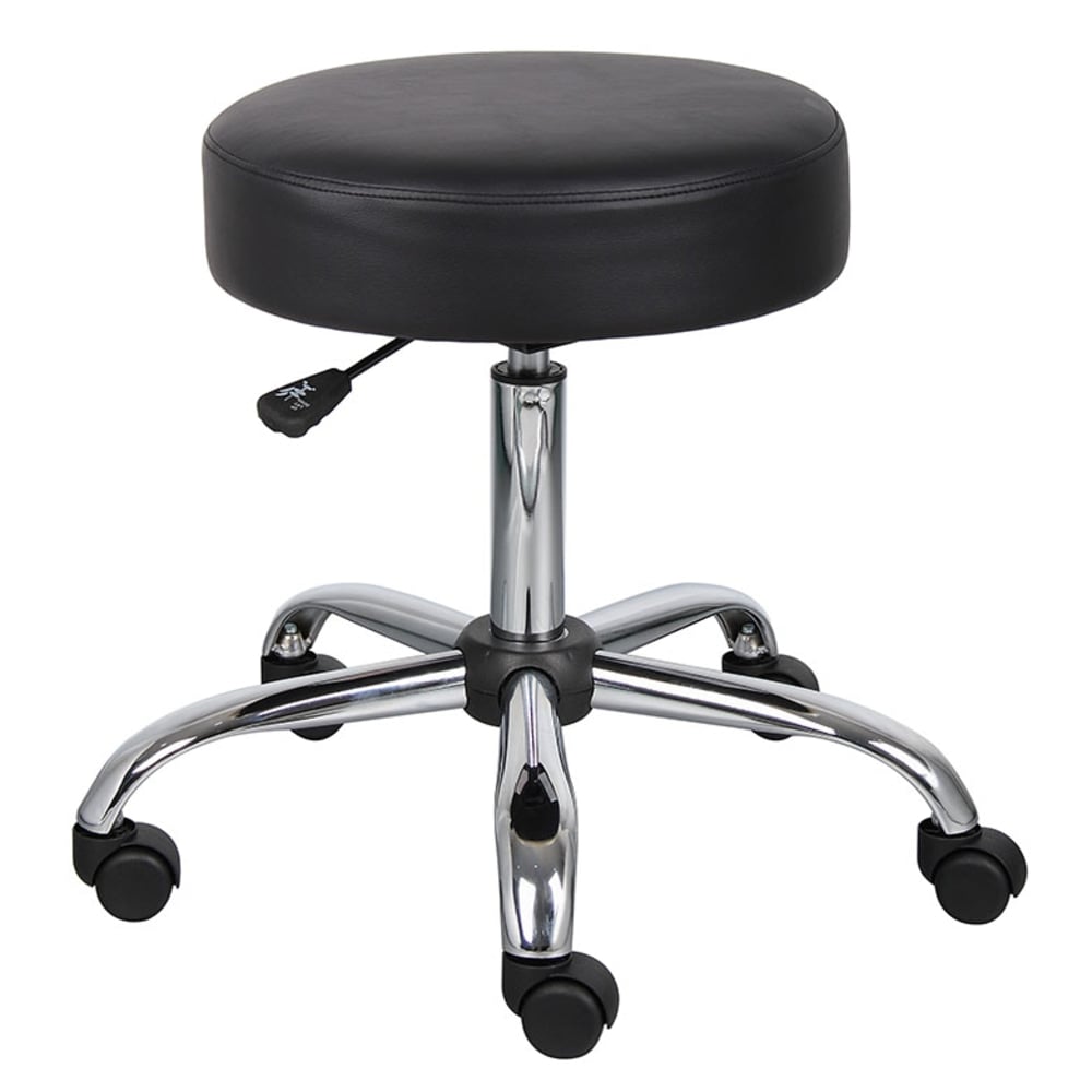 Boss Office Products Medical Stool With Antimicrobial Vinyl, Black/Chrome MPN:B240-BK