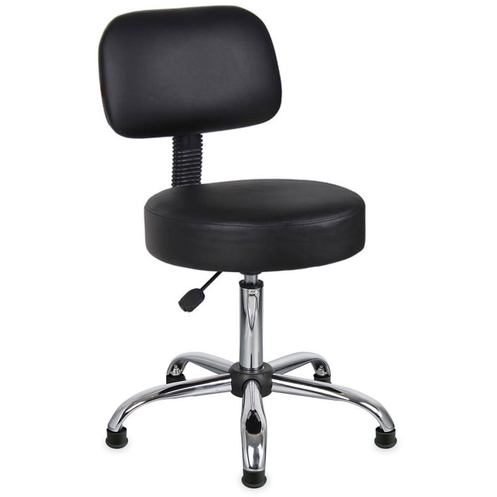 Boss Office Products Antimicrobial Medical Stool With Back, Black MPN:B245-BK+TU021