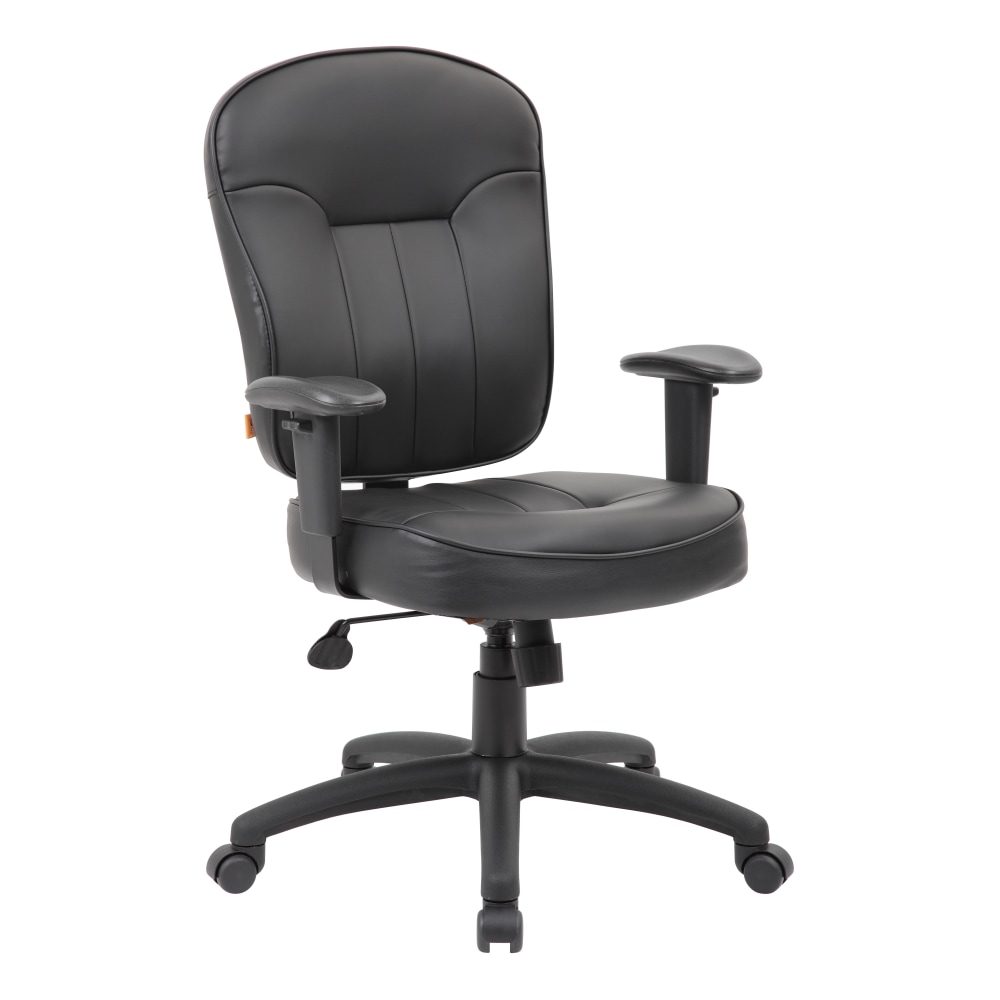 Boss Office Products Bonded Leather Mid-Back Task Chair, Black MPN:B1563