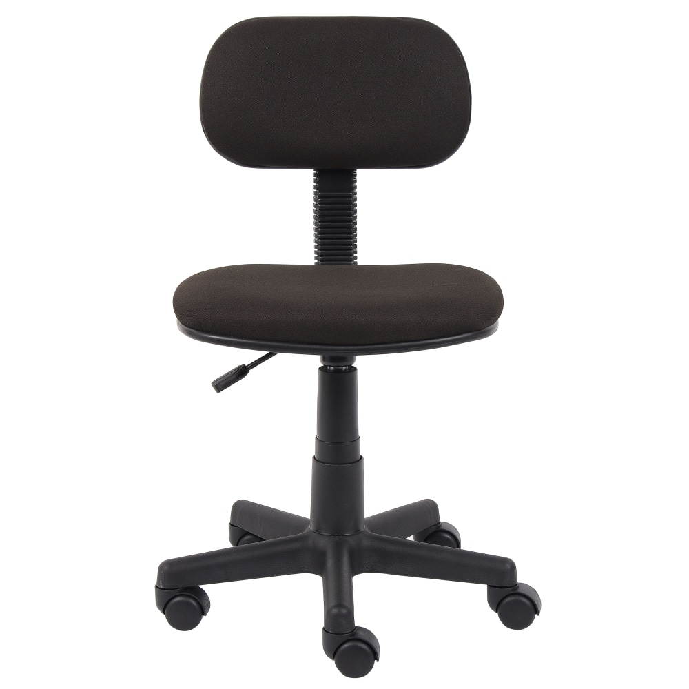 Boss Office Products Steno Fabric/Plastic Low-Back Task Chair, Black MPN:B205-BK