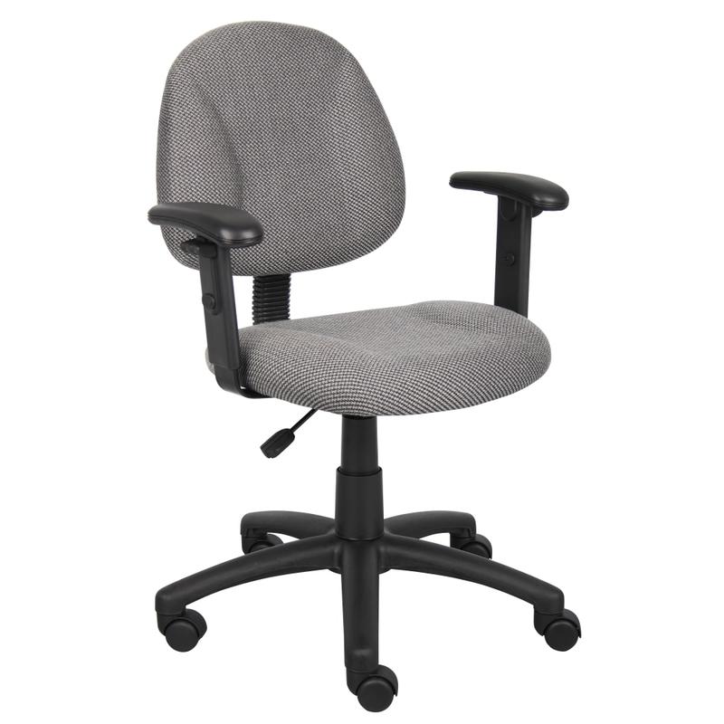 Boss Office Products Deluxe Posture Fabric Mid-Back Task Chair, Gray/Black MPN:B316-GY