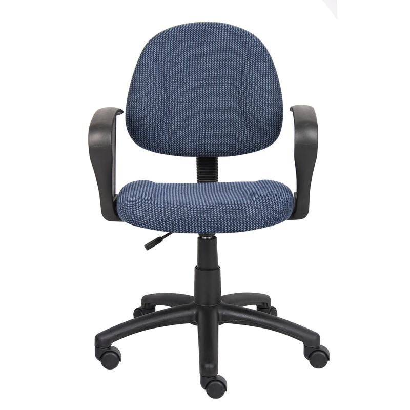Boss Office Products Fabric Deluxe Posture Task Chair With Loop Arms, Blue/Black MPN:B317-BE