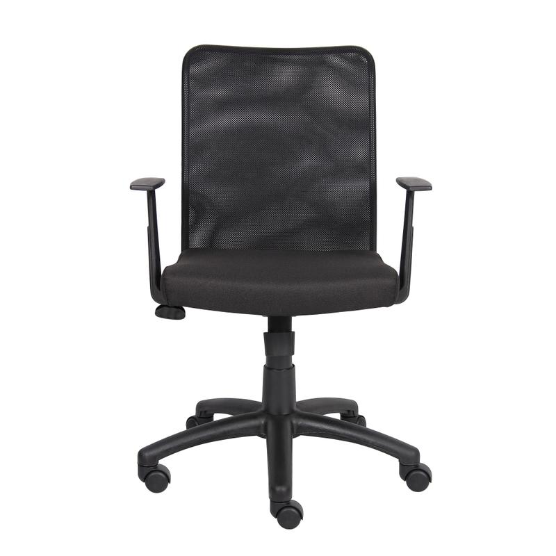 Boss Budget Mesh Task Chair With T-Arms, Black MPN:B6106