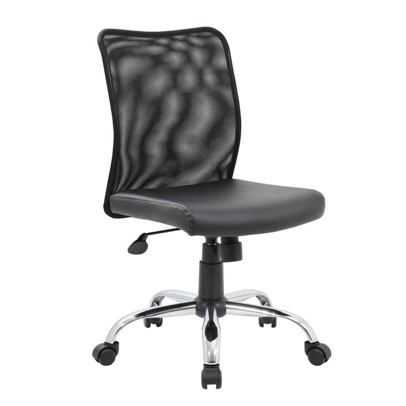 Boss Office Products Budget Fabric Mesh-Back Task Chair, Black/Silver MPN:B6115C-CS
