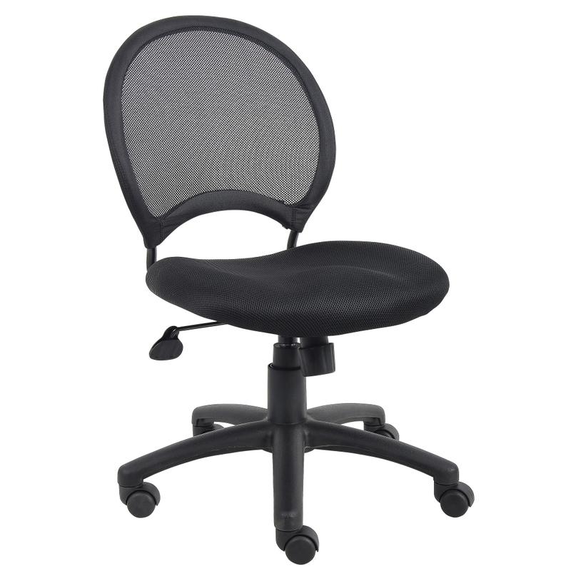 Boss Office Products Mesh Armless Task Chair, Black MPN:B6215