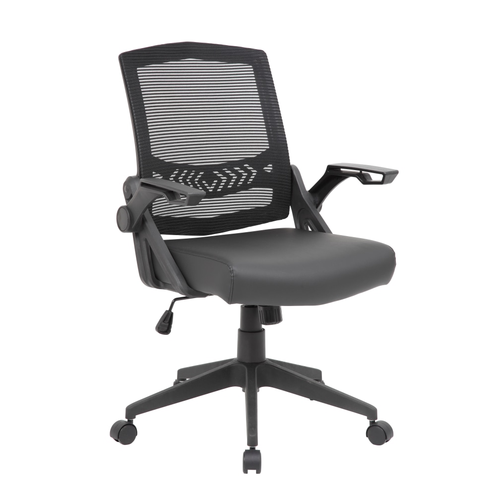 Boss Office Products Flip Arm Mesh Task Chair with Antimicrobial Protection, Black MPN:B6223-BK