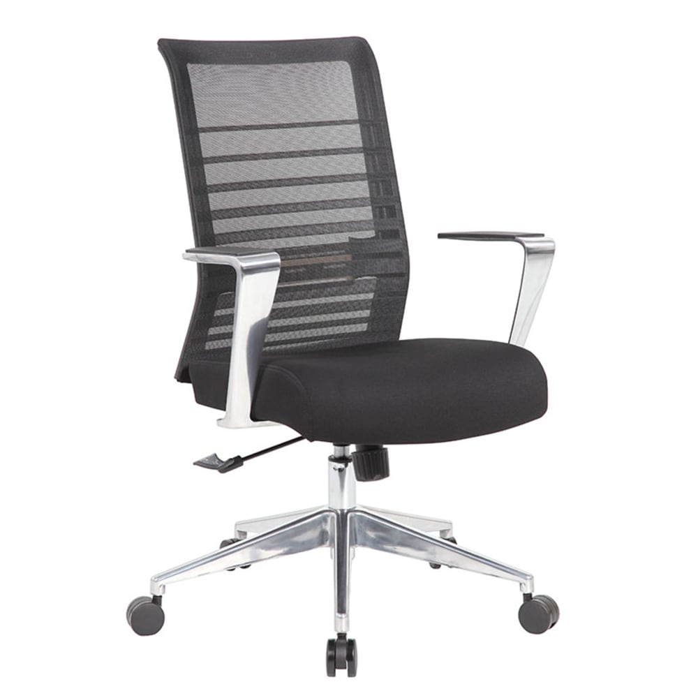 Boss Office Products Horizontal Mesh Back Task Chair, Aluminum Arms & Base MPN:B6566AL-BK
