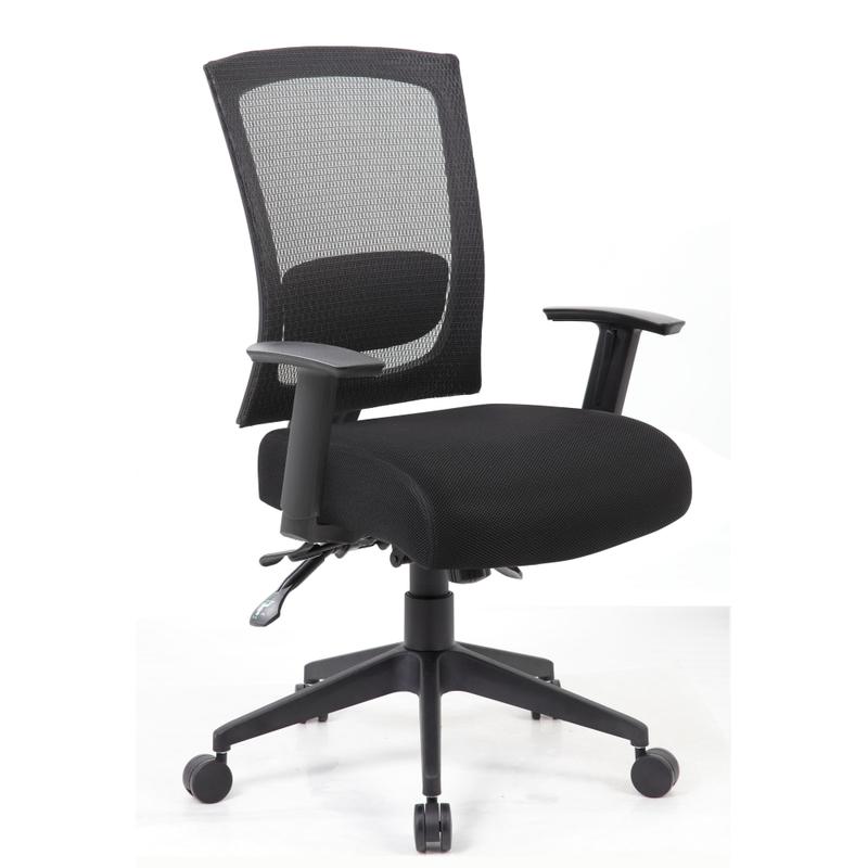 Boss Office Products Multifunction Mesh Mid-Back Task Chair, Mesh/Fabric, Black MPN:B6716-BK