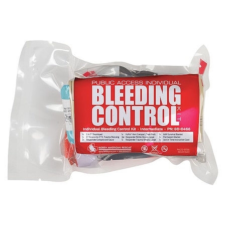 Bleeding Control Kit, Plastic Pouch, 11 Components, 1 People Served MPN:80-0466