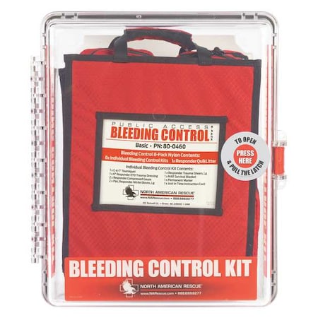 Bleeding Control Kit, Polycarbonate Cabinet, 105 Components, 8 People Served MPN:80-0475